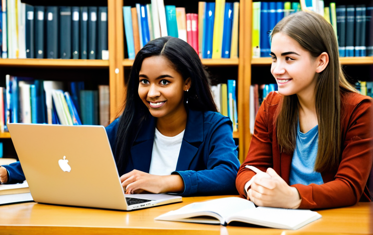 **Image Prompt:** A diverse group of college students, fully clothed in casual and modest attire, studying together in a well-lit library. Books and laptops are on the table. Positive expressions and engaged body language. Safe for work, appropriate content, professional, perfect anatomy, correct proportions, natural pose, well-formed hands, proper finger count, natural body proportions, high quality, family-friendly.