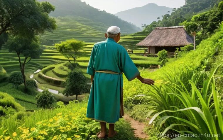 도교와 정치 사상 - The Unseen Hand: Effortless Guidance in a Thriving Community**

"An wide-angle image capturing a ser...